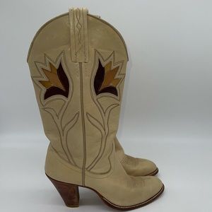 DAN POST Vintage High Heel Cowboy Boots Size 6.5 N